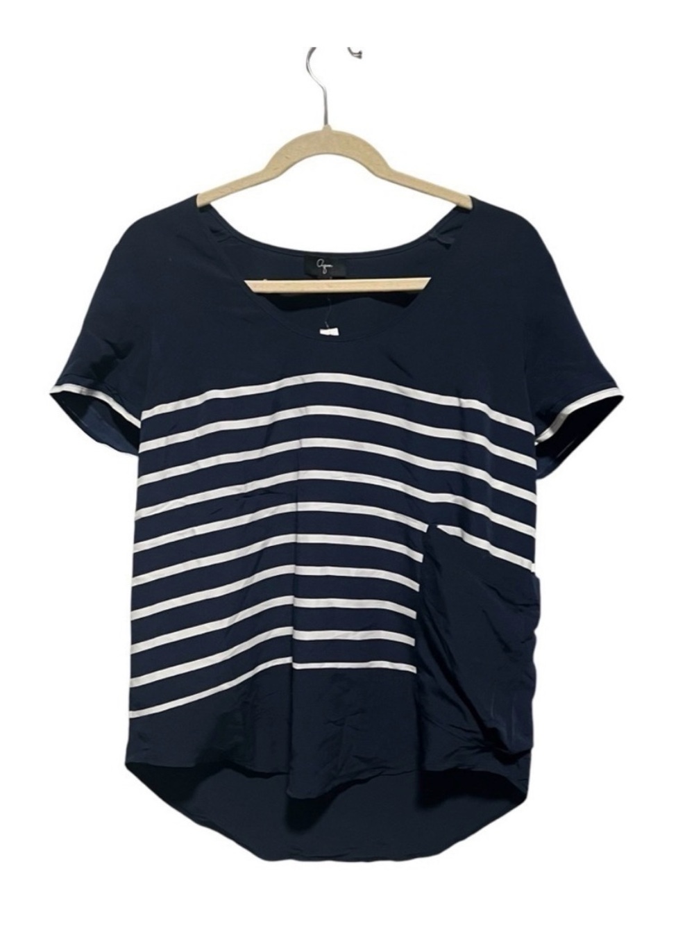 Aqua Striped Blouse, Bloomingdale's, New with Tags, Size Medium